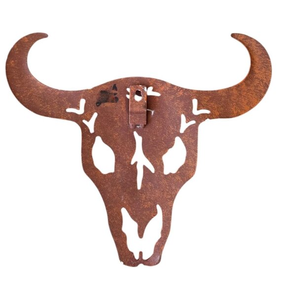 Rustic Metal Longhorn Steer Skull Wall Art Décor - Picture 3 of 3